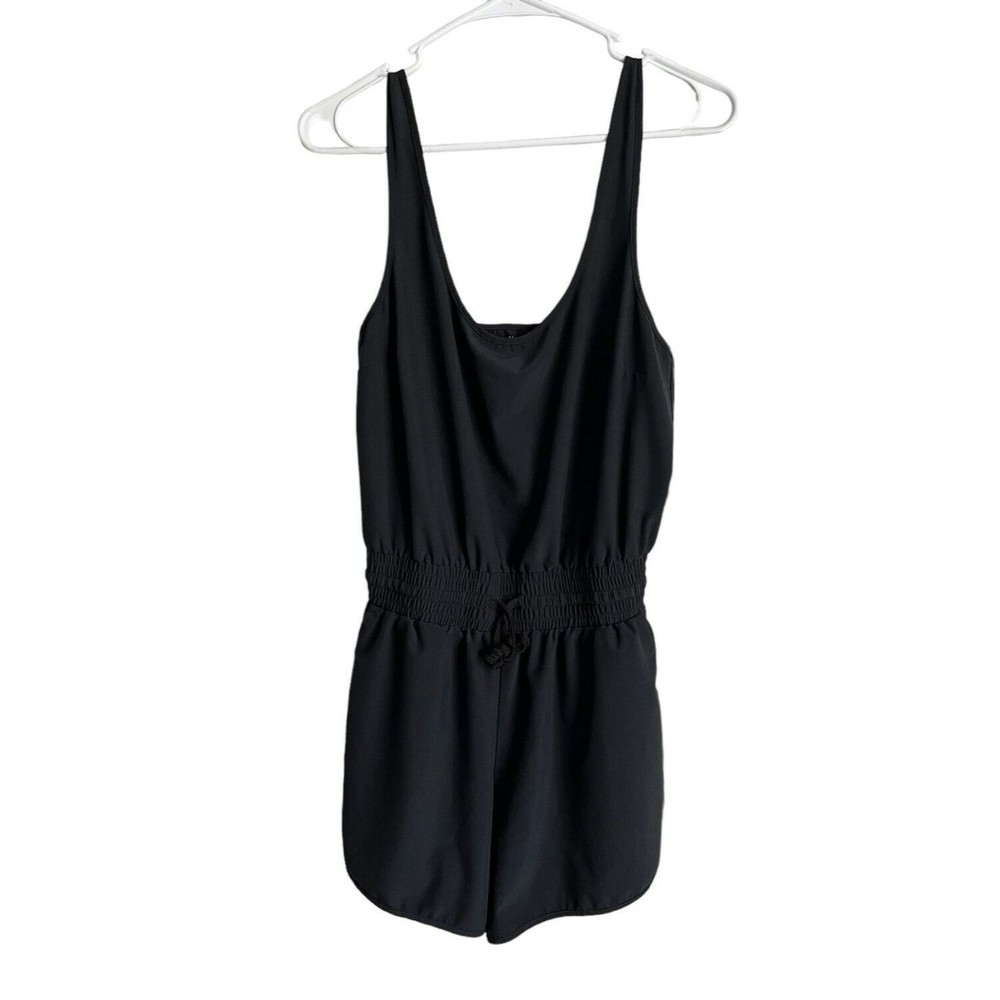 Abercrombie & Fitch Traveler Romper Short Black/Charcoal Pockets Women's Size M